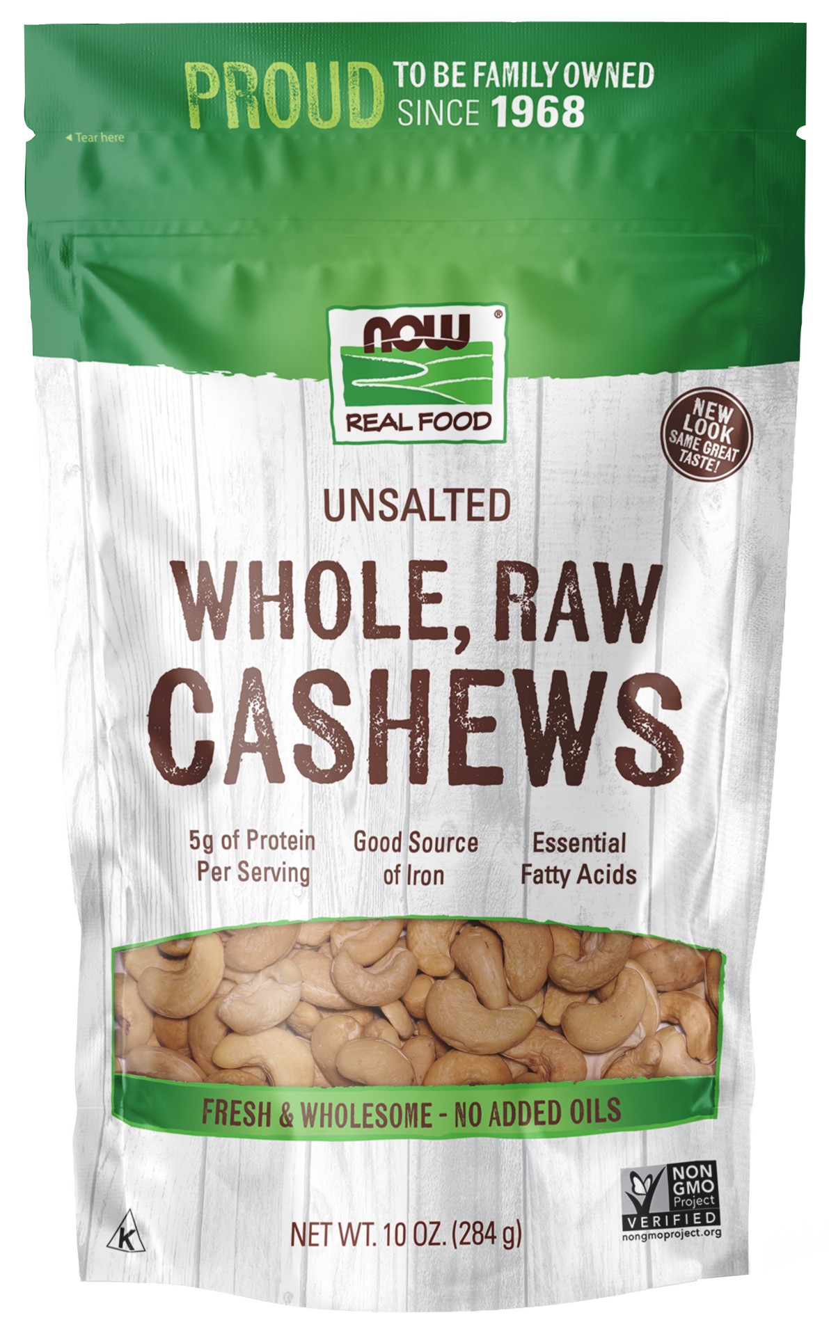 slide 1 of 9, NOW Natural Foods Cashews, Whole, Raw & Unsalted - 10 oz, 10 oz