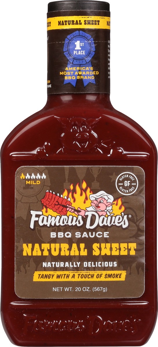 slide 8 of 12, Famous Dave's Mild Natural Sweet BBQ Sauce 20 oz, 20 oz