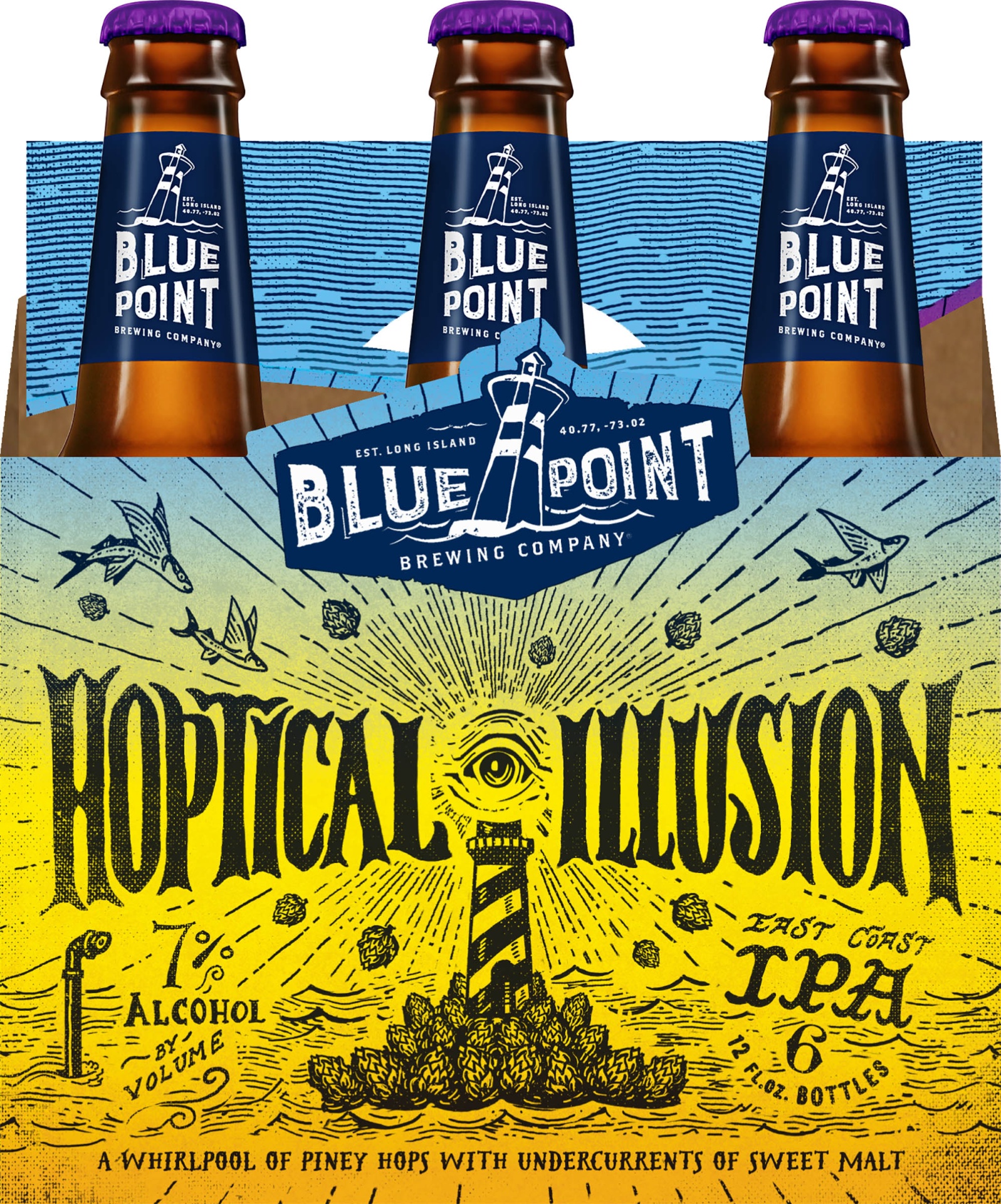 slide 2 of 6, Blue Point Brewing Company Hoptical Illusion, 7% ABV, 6 ct; 12 oz