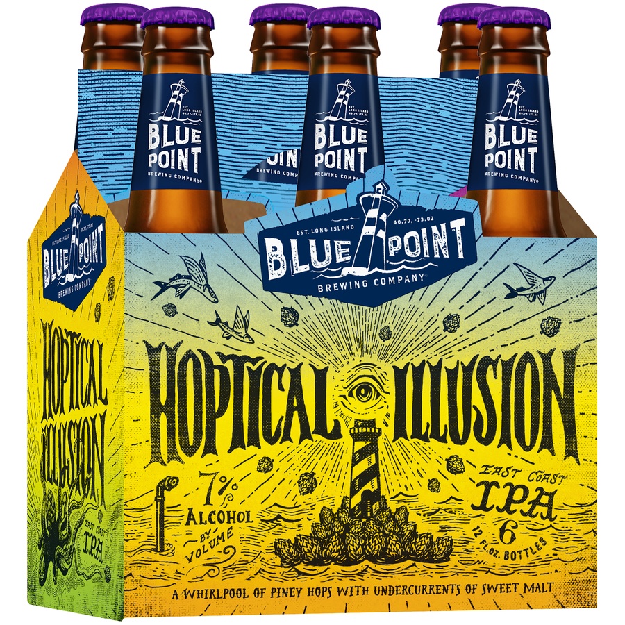 slide 3 of 6, Blue Point Brewing Company Hoptical Illusion, 7% ABV, 6 ct; 12 oz