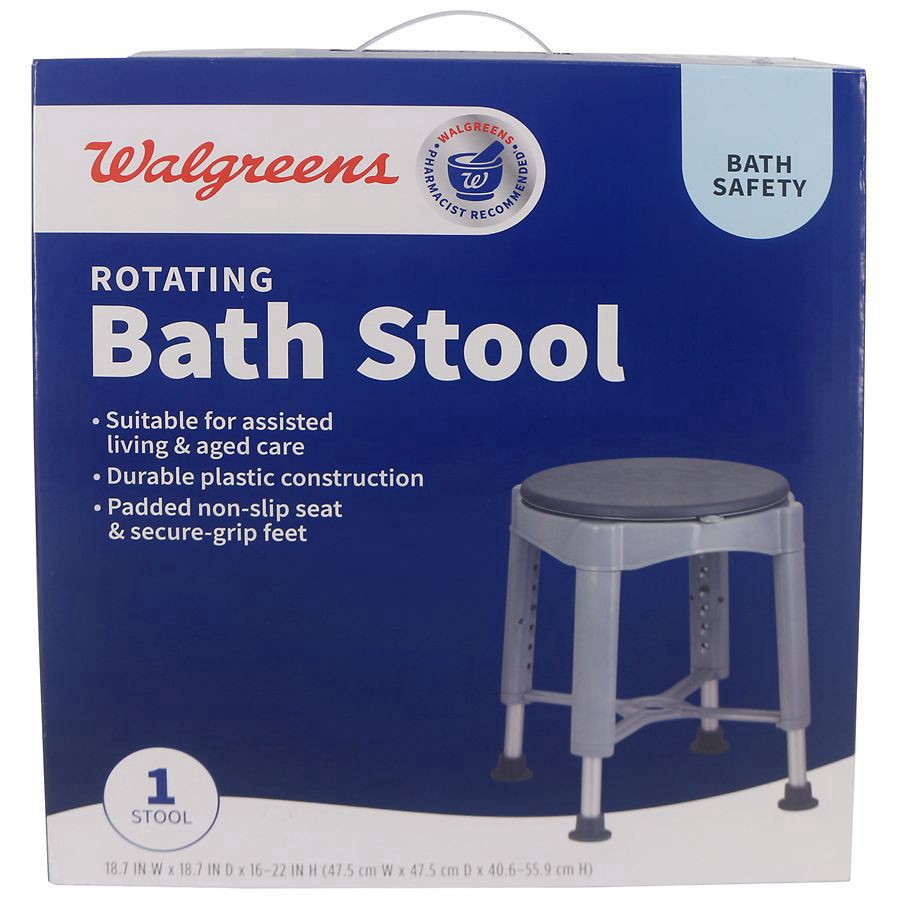 slide 1 of 5, Walgreens Bath Stool w/Rotating Seat, 1 ct