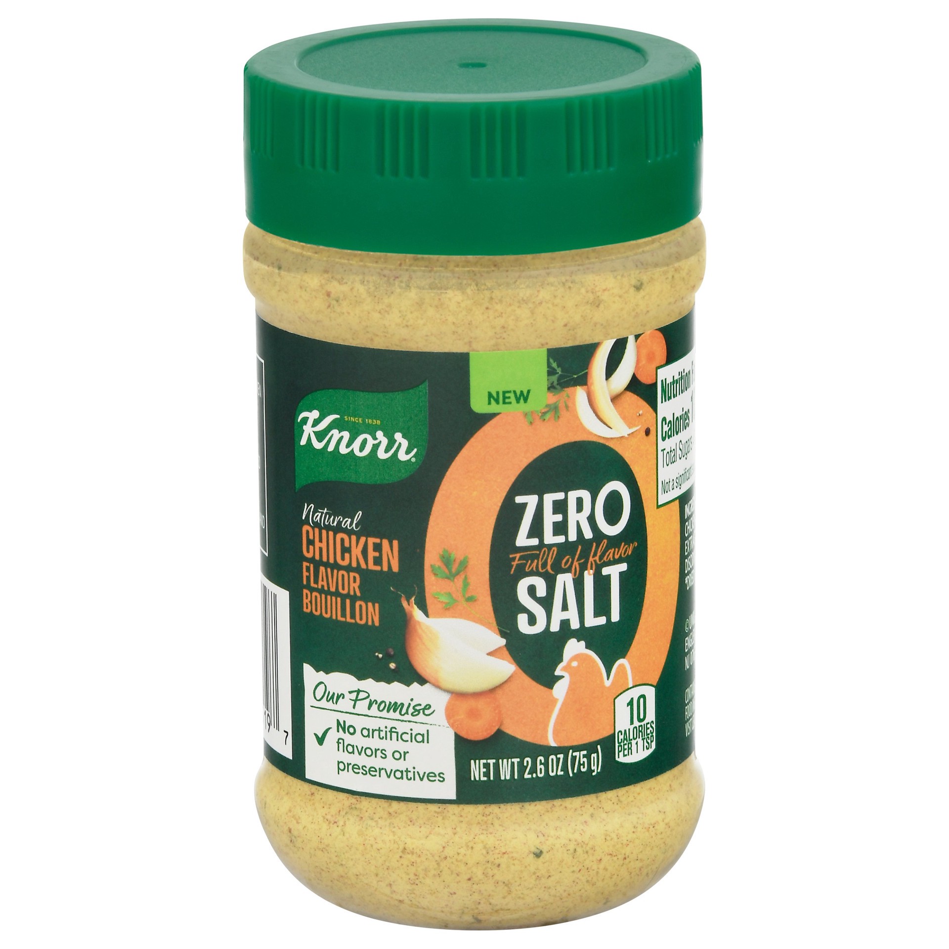 Knorr Zero Salt Powder Bouillon Natural Chicken Flavor Bouillon 2.6 oz