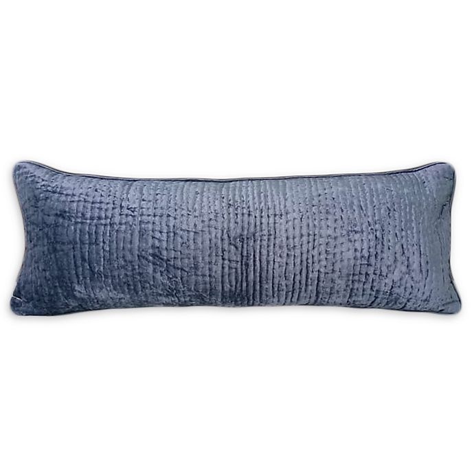 slide 1 of 1, Wamsutta Collection Velvet Lumbar Throw Pillow - Blue, 1 ct