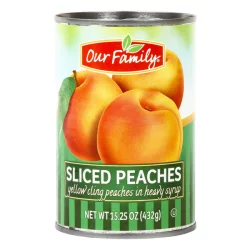 Our Family Yellow Cling Peach Slices In Heavy Syrup
