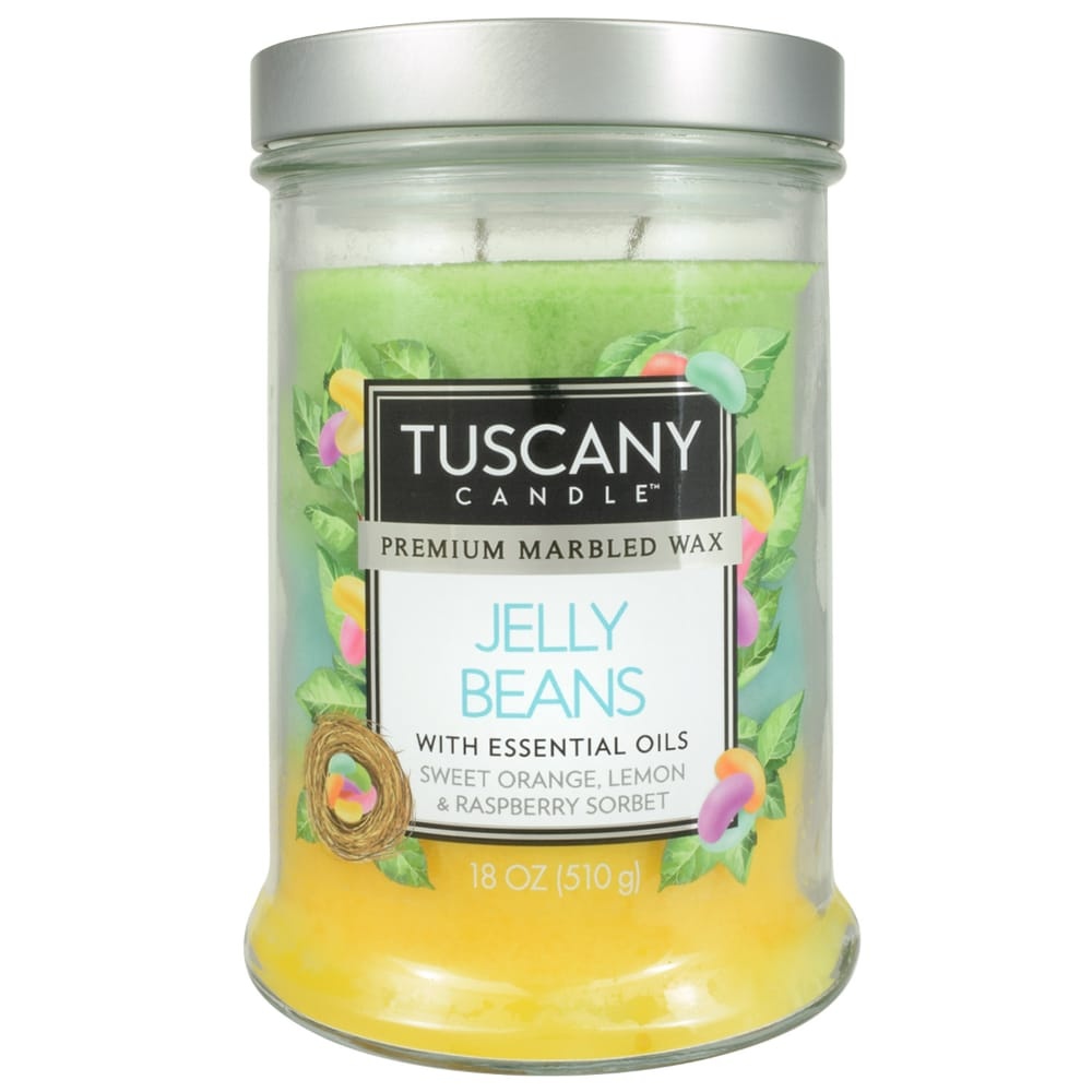 slide 1 of 1, Tuscany Jelly Beans Triple Pour Candle - Yellow/Blue, 18 oz