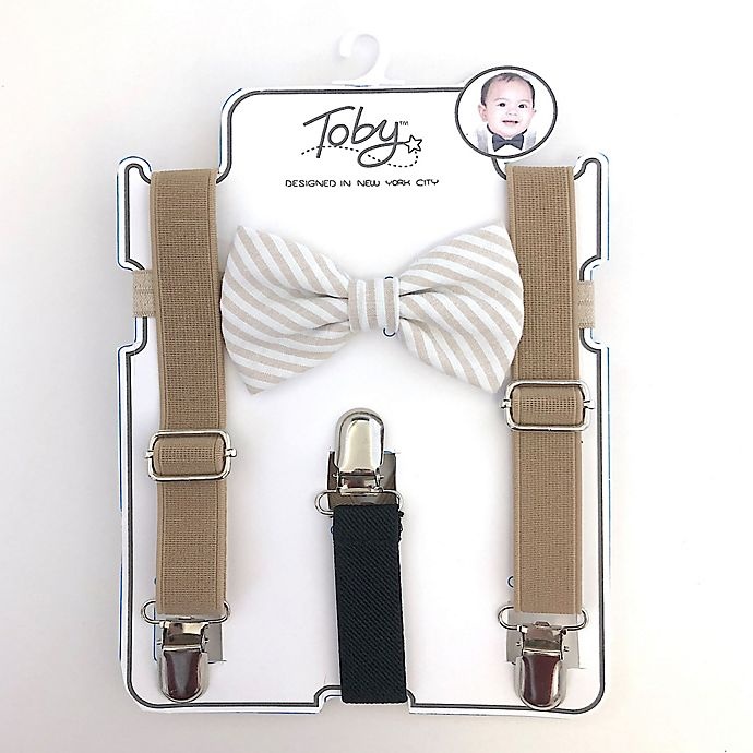 slide 2 of 2, Toby Fairy Suspender and Bow Tie Set - Sand, 2 ct