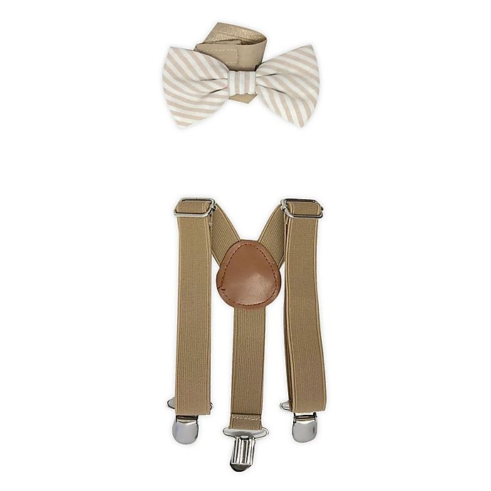 slide 1 of 2, Toby Fairy Suspender and Bow Tie Set - Sand, 2 ct