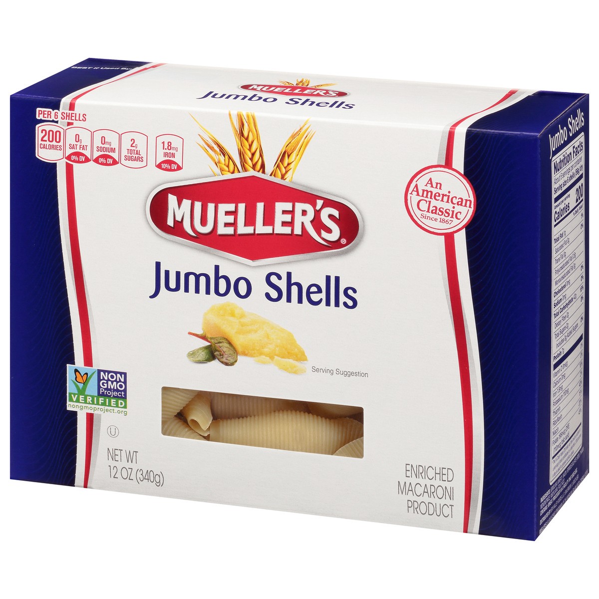 slide 9 of 9, Mueller's Jumbo Shells 12 oz, 12 oz