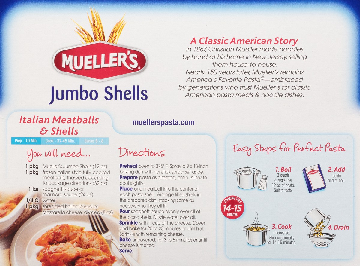 slide 5 of 9, Mueller's Jumbo Shells 12 oz, 12 oz