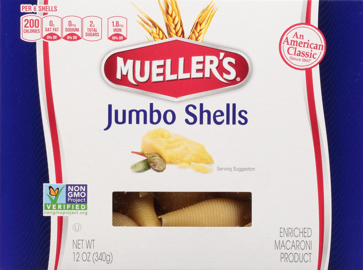 slide 2 of 9, Mueller's Jumbo Shells 12 oz, 12 oz