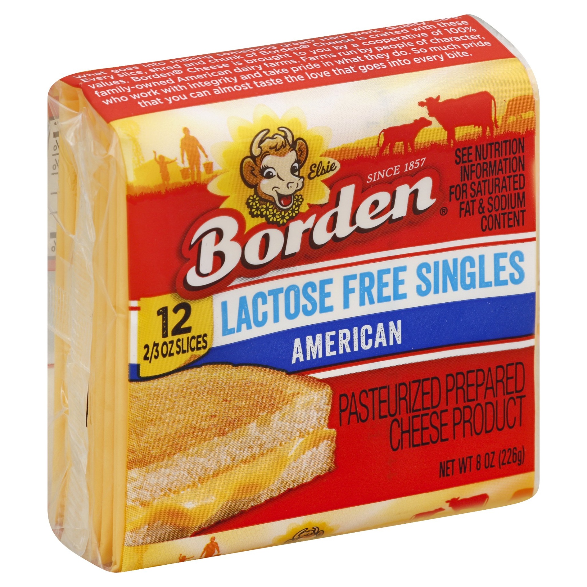 slide 1 of 1, Borden Lactose Free American Singles, 8 oz