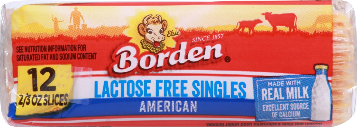 slide 3 of 9, Borden Lactose Free Singles American Cheese Slices 12 ea, 8 oz