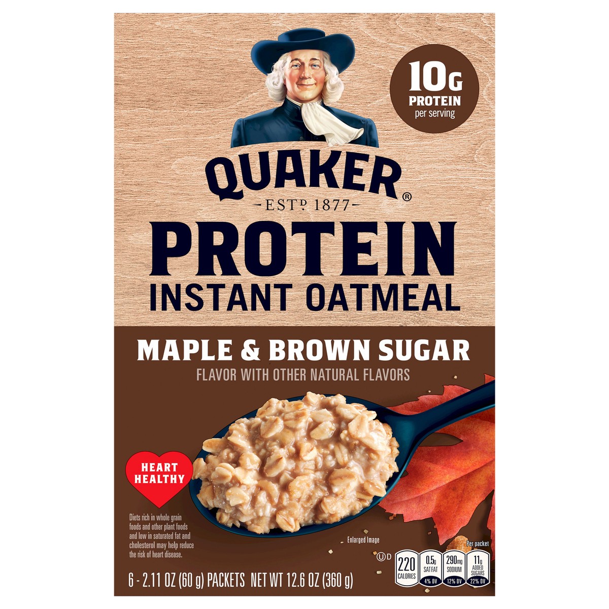 slide 1 of 6, Quaker Instant Protein Maple Brown Sugar, 12.6 oz