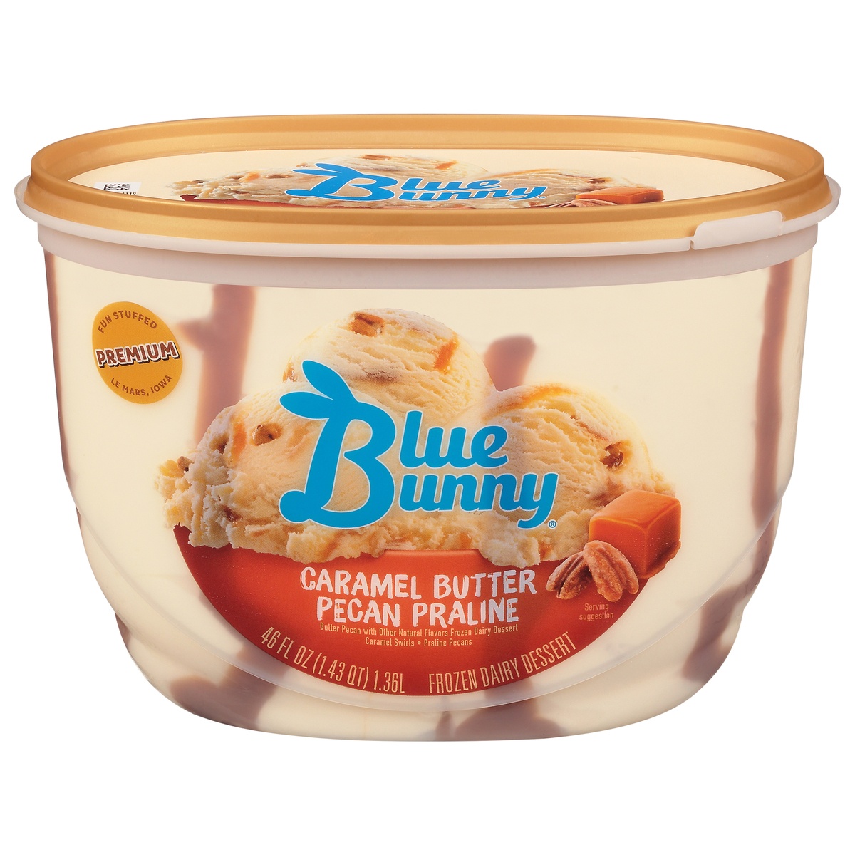 slide 1 of 1, Blue Bunny Caramel Butter Pecan and Praline Frozen Dessert, 46 fl oz