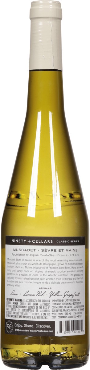 slide 5 of 9, 90+ Cellars Muscadet Sèvre Et Maine Sur Lie, 750 ml