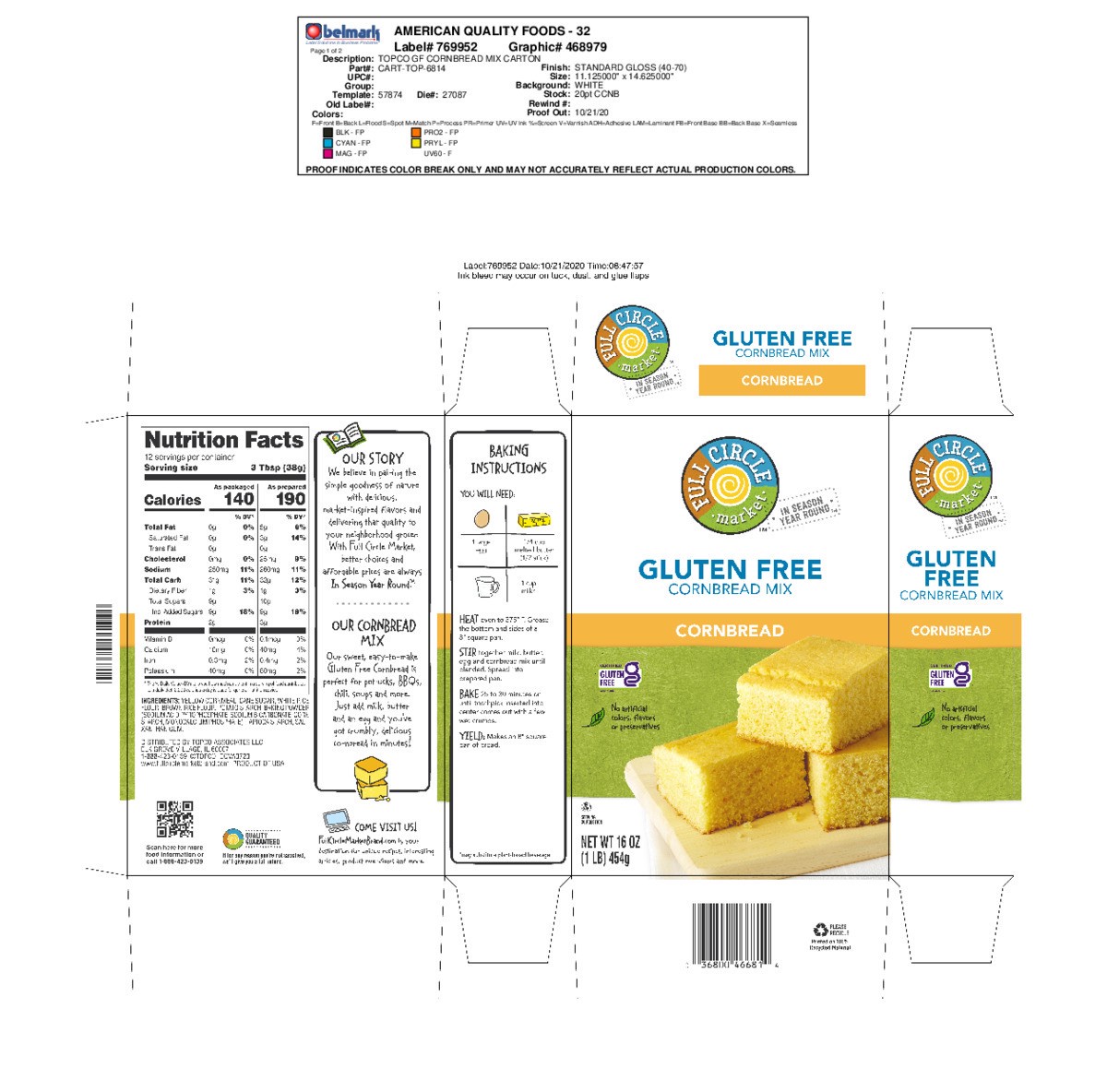 slide 5 of 15, Full Circle Market Gluten Free Cornbread Mix 16 oz, 16 oz