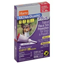 Hartz Flea & Tick Prevention, Topical, for Dogs & Puppies 15 to 30 Pounds