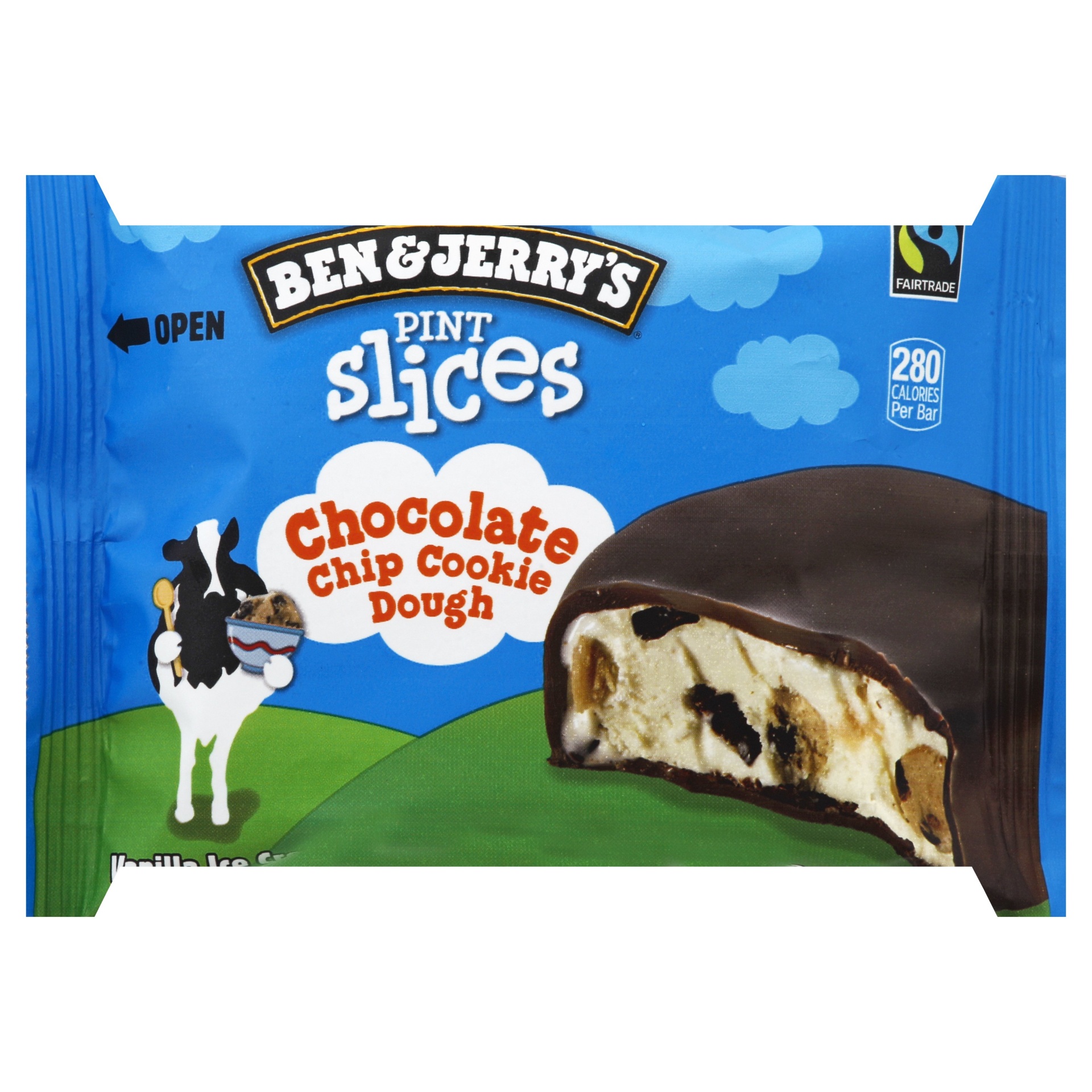 slide 1 of 1, Ben & Jerry's Chocolate Chip Cookie Dough Slice, 3 ct