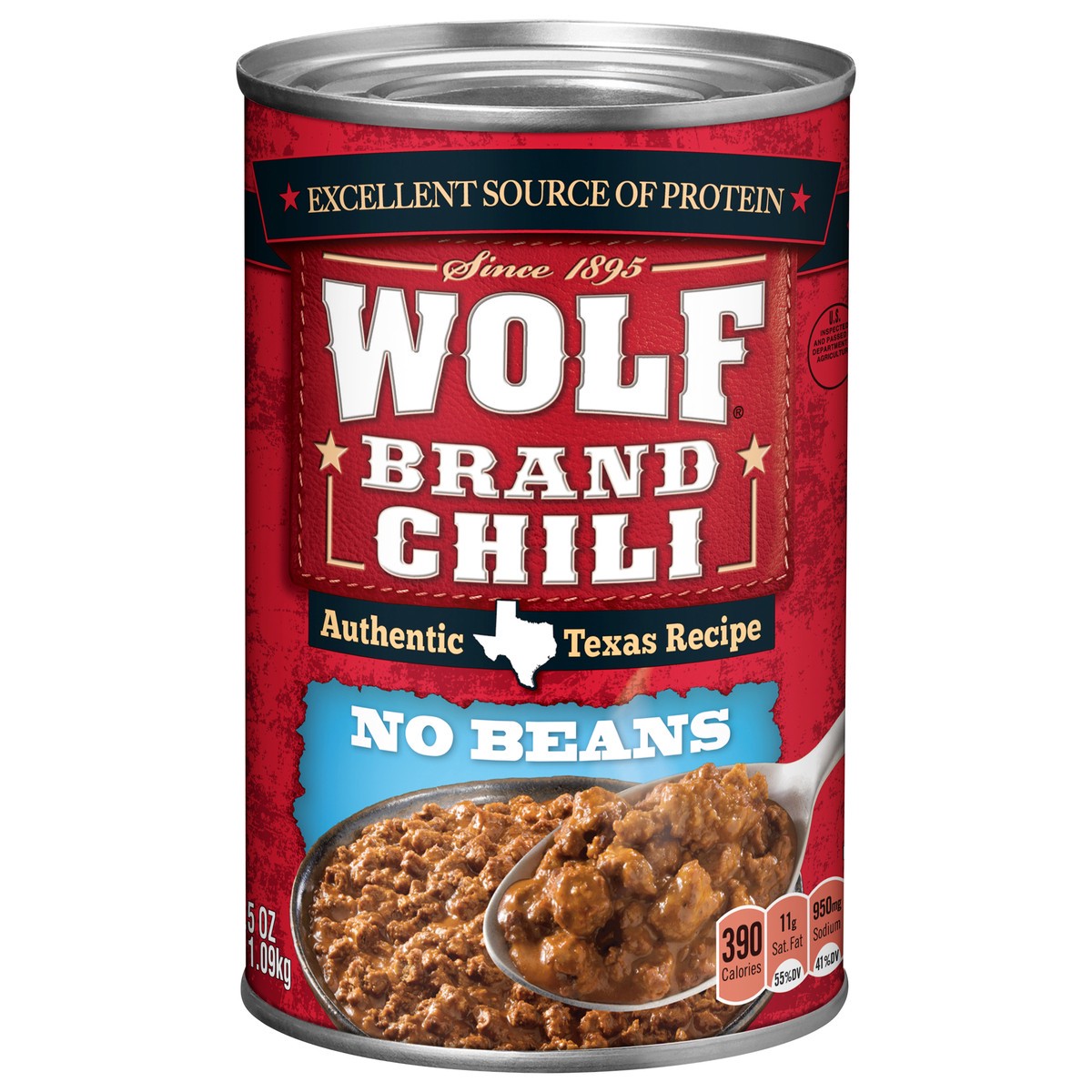 slide 1 of 5, Wolf Brand No Beans Chili 38.5 oz, 40 oz