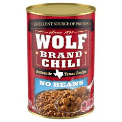 Wolf Brand Chili No Beans, Chili Without Beans, 15g Protein Per Serving, 38.5 oz. Can