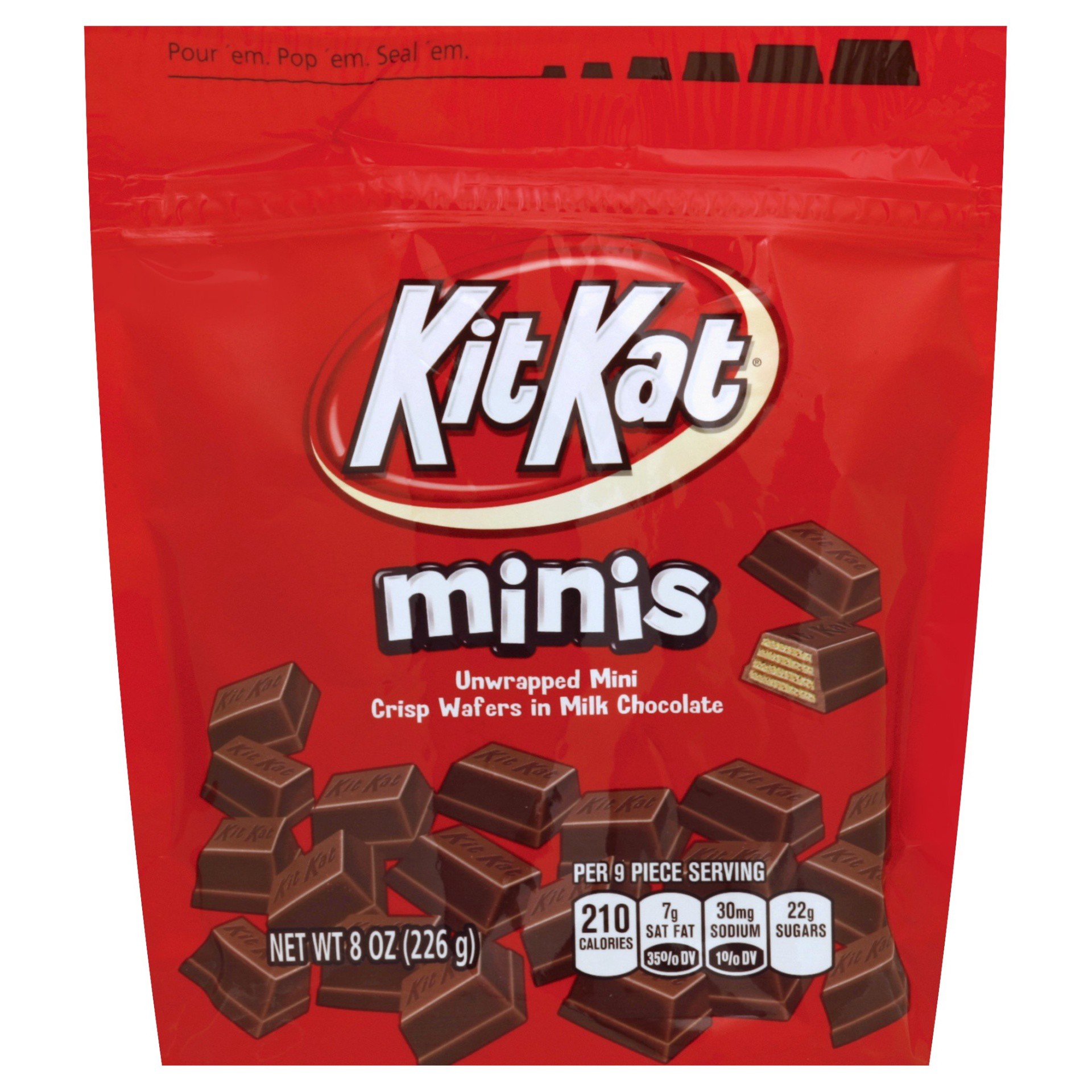 slide 1 of 6, KIT KAT Miniatures, 8 oz