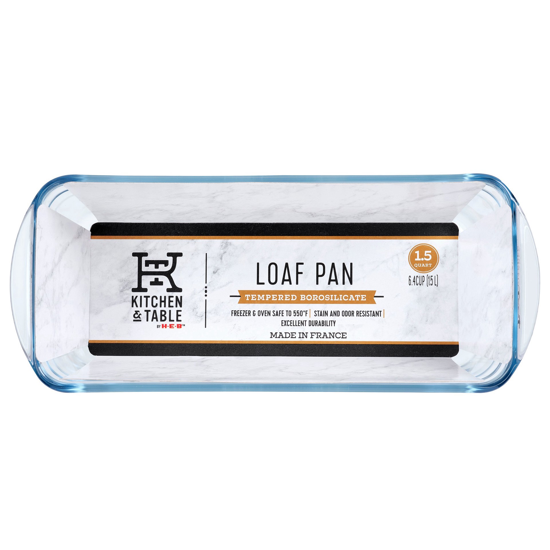 slide 1 of 1, Kitchen & Table by H-E-B Tempered Borosilicate Loaf Pan, 1.5 qt