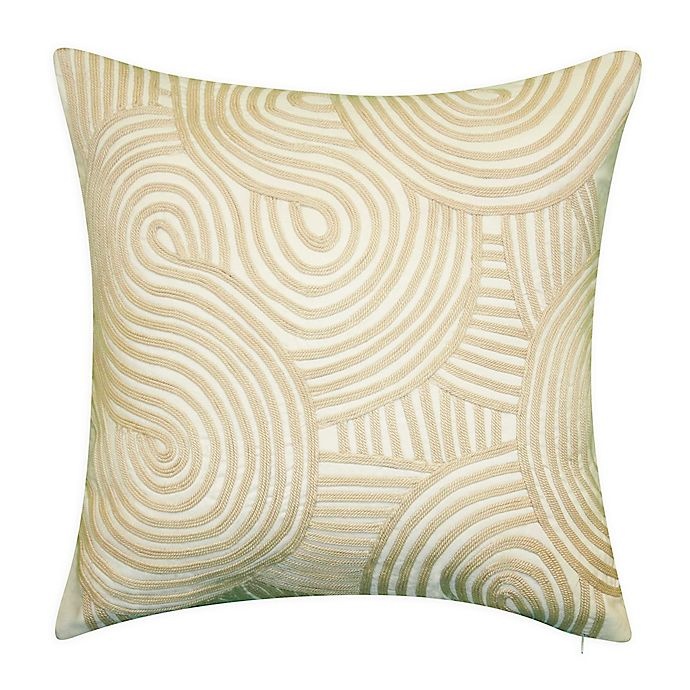 slide 1 of 3, Destination Summer Embroidered Swirl Square Indoor/Outdoor Throw Pillow - Natural, 1 ct