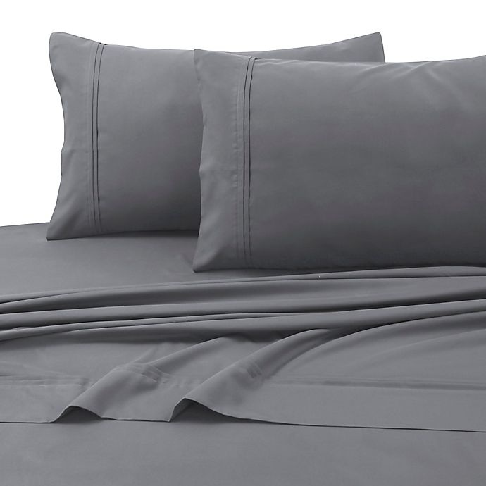 slide 1 of 2, Tribeca Living 110 GSM Solid Microfiber Extra Deep Pocket Twin XL Sheet Set - Grey, 1 ct