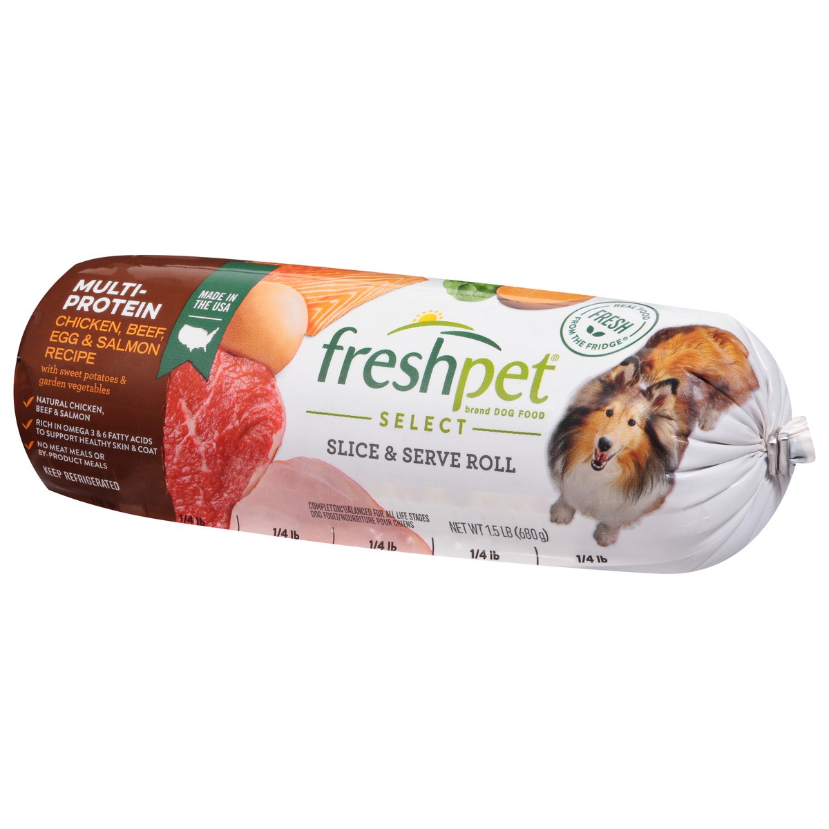 slide 2 of 9, Freshpet Healthy & Natural Fresh Multi Protein Roll Dog Food, 1.5 lb