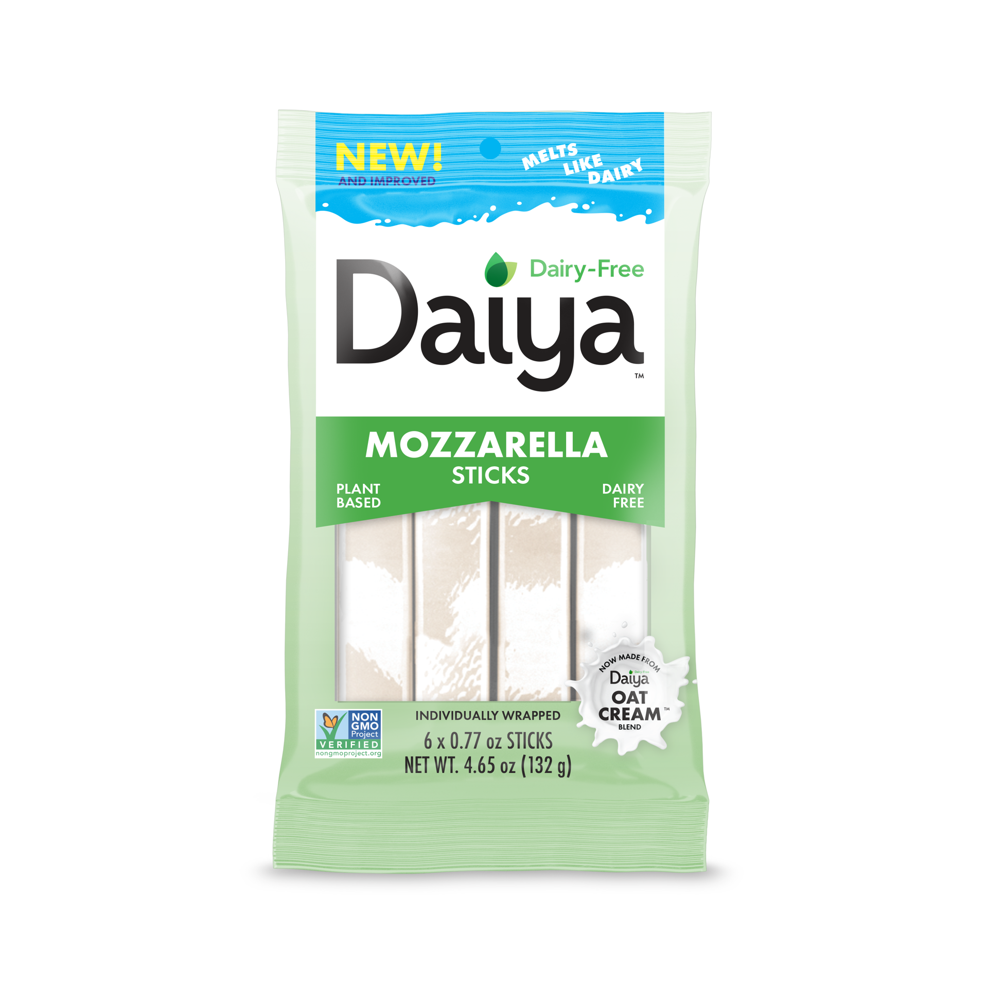 slide 1 of 9, Daiya Dairy Free Mozzarella Cheese Sticks - 4.65 oz, 4.66 oz