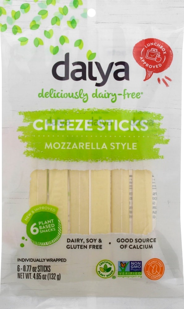 slide 1 of 1, Daiya Dairy-Free Mozzarella Style Deluxe Cheeze Sticks, 4.66 oz