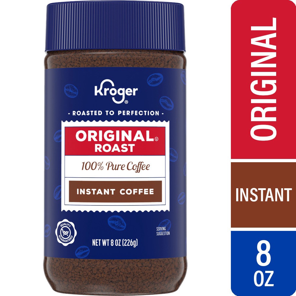 slide 1 of 3, Kroger Original Roast Instant Coffee - 8 oz, 8 oz