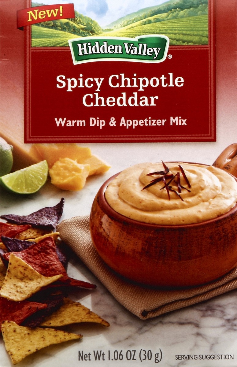 slide 4 of 4, Hidden Valley Warm Dip & Appetizer Mix Southwest Chipotle Cheddar, 1.06 oz