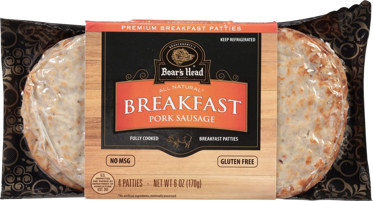 slide 9 of 9, Boar's Head All Natural Breakfast Pork Sausage, 6 oz