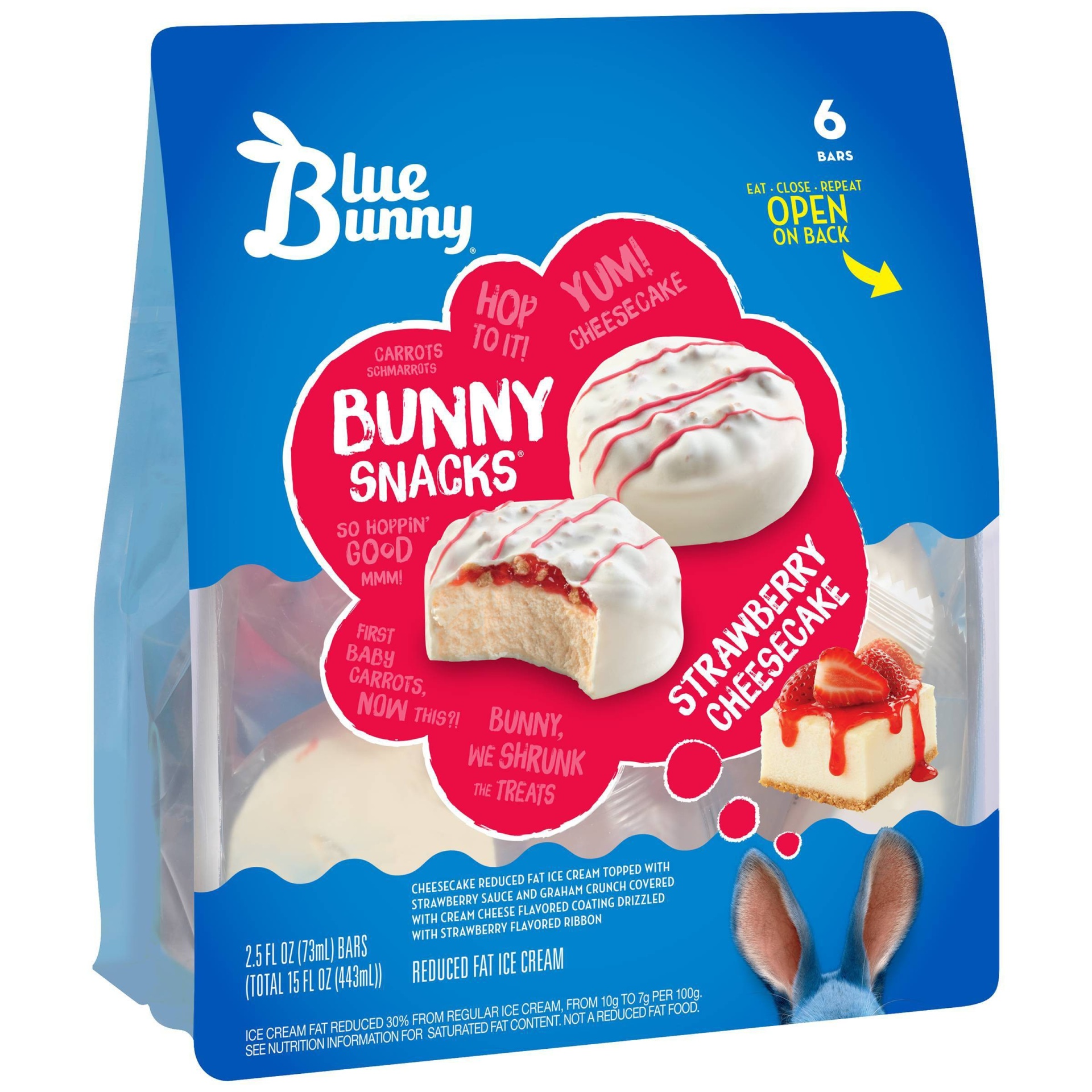 slide 1 of 1, Blue Bunny Strawberry Cheesecake, 6 ct
