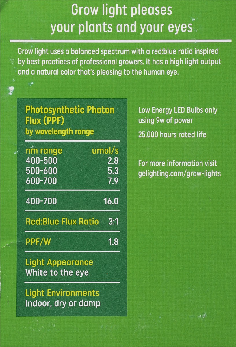 slide 3 of 9, Ge Led Grow Light, 1 ct