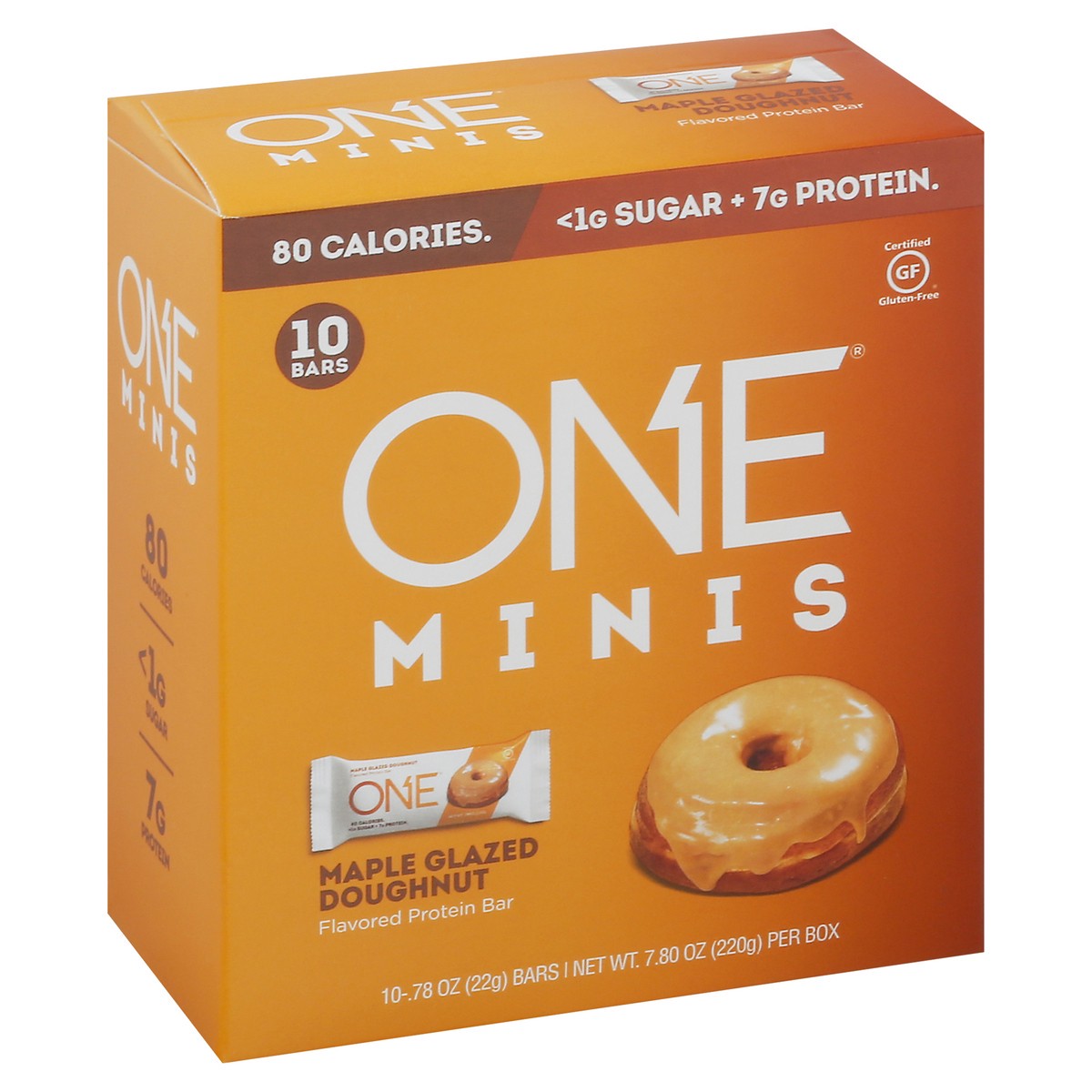 slide 7 of 9, One Minis Maple Glazed Doughnut Flavored Protein Bar 10 - 0.78 oz ea, 10 ct