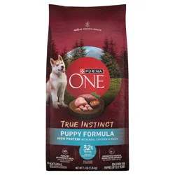 Purina ONE True Instinct With Real Chicken and Duck High Protein Puppy Food Formula Natural With Added Vitamins, Minerals and Nutrients - 7.4 lb. Bag