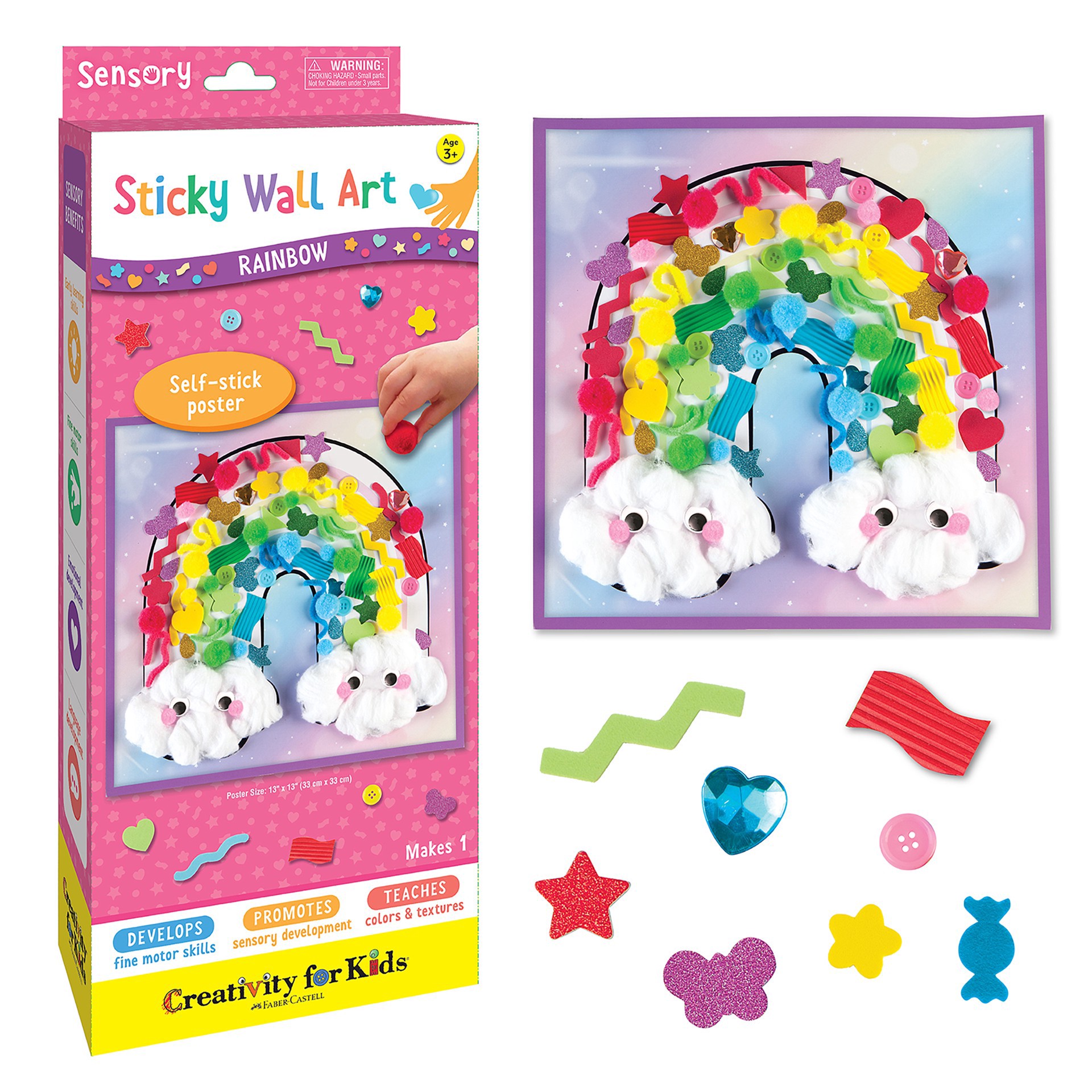 slide 4 of 7, Faber-Castell Creativity For Kids Rainbow Sticky Wall Art, 33.02cm x 33.02cm