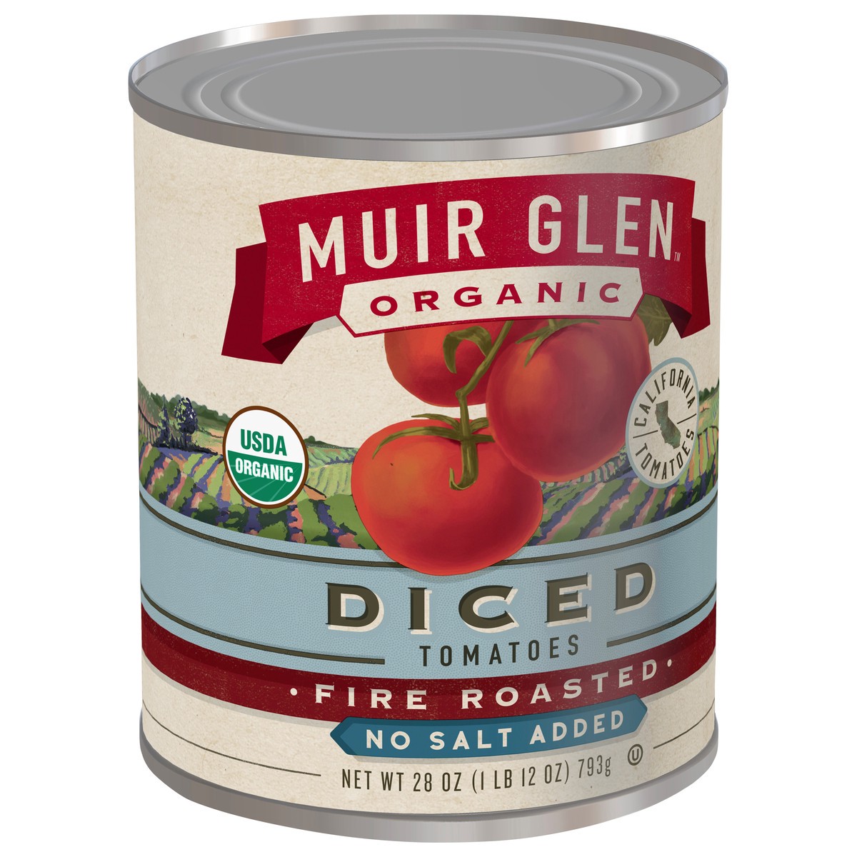 slide 6 of 11, Muir Glen Fire Roasted Diced Tomatoes No Salt Added, 28 oz, 28 oz