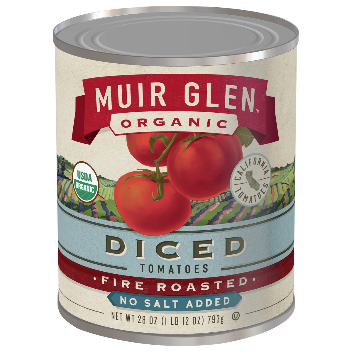 slide 1 of 11, Muir Glen Fire Roasted Diced Tomatoes No Salt Added, 28 oz, 28 oz