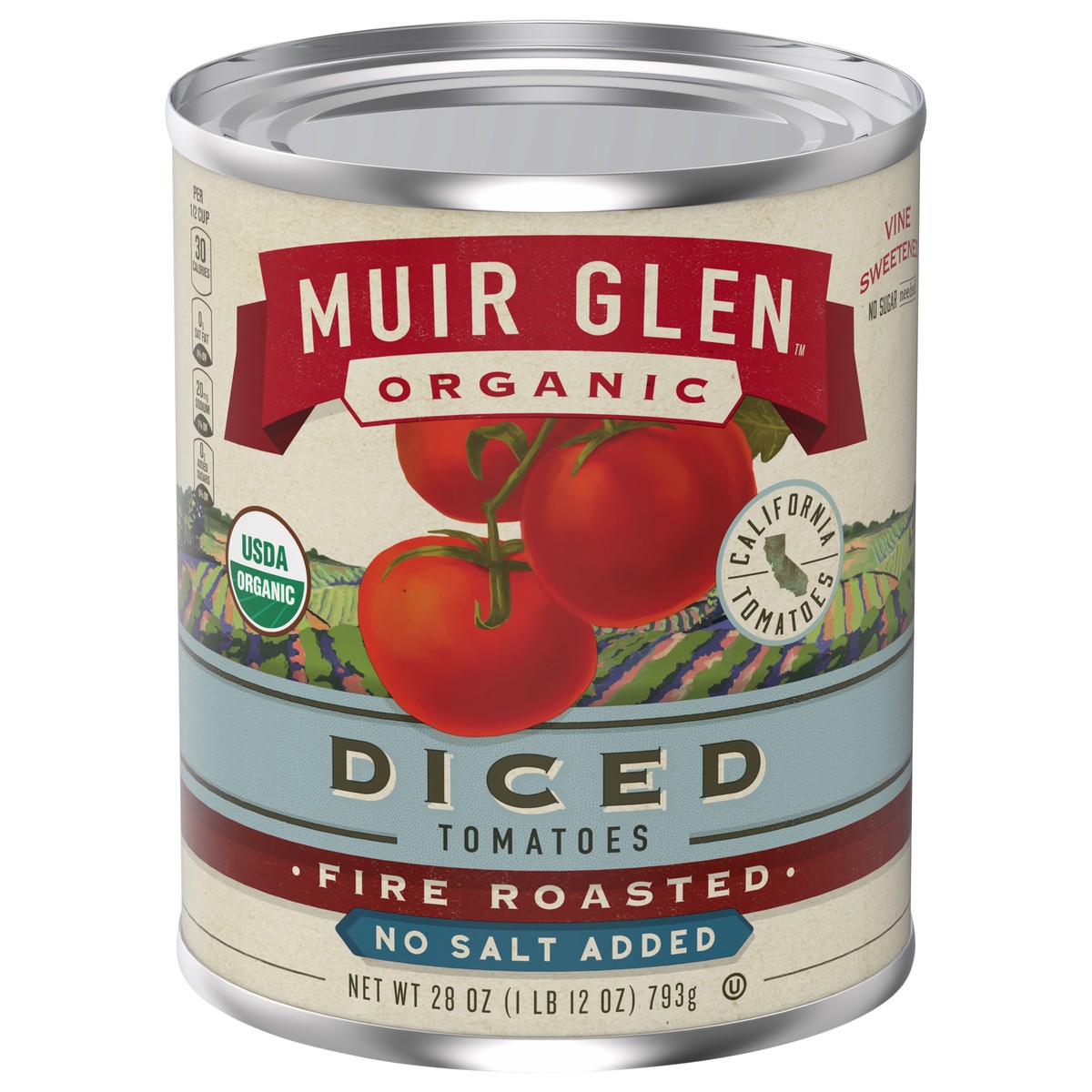 slide 1 of 11, Muir Glen Fire Roasted Diced Tomatoes No Salt Added, 28 oz, 28 oz