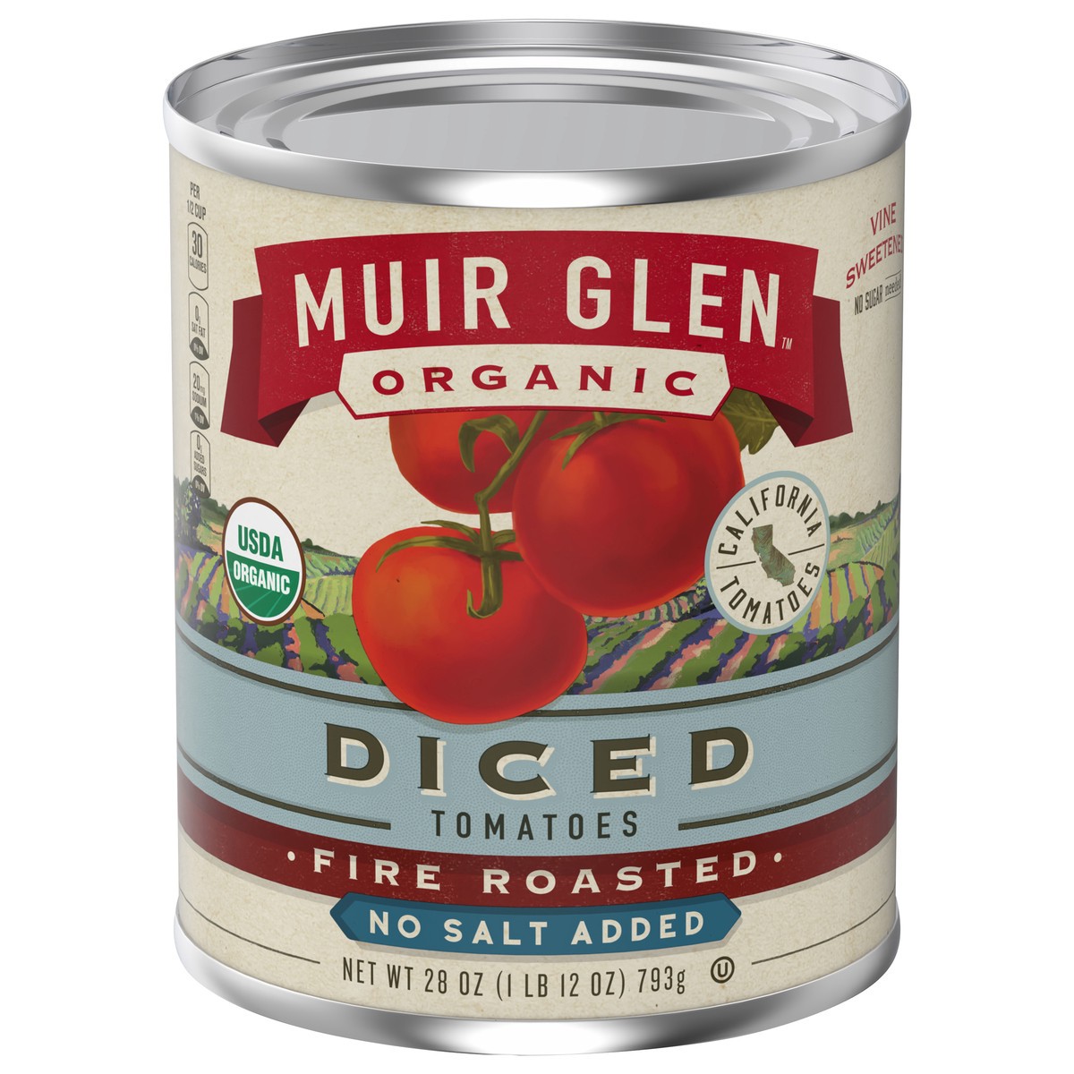 slide 1 of 11, Muir Glen Fire Roasted Diced Tomatoes No Salt Added, 28 oz, 28 oz