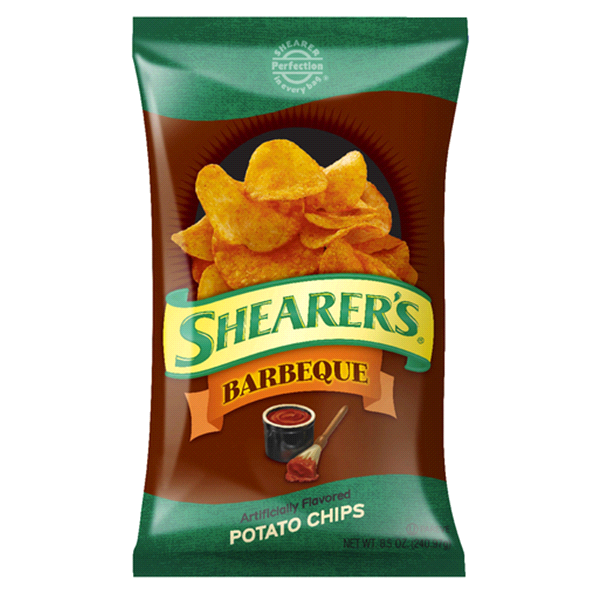 slide 1 of 1, Shearer's Potato Chips BBQ, 8.5 oz