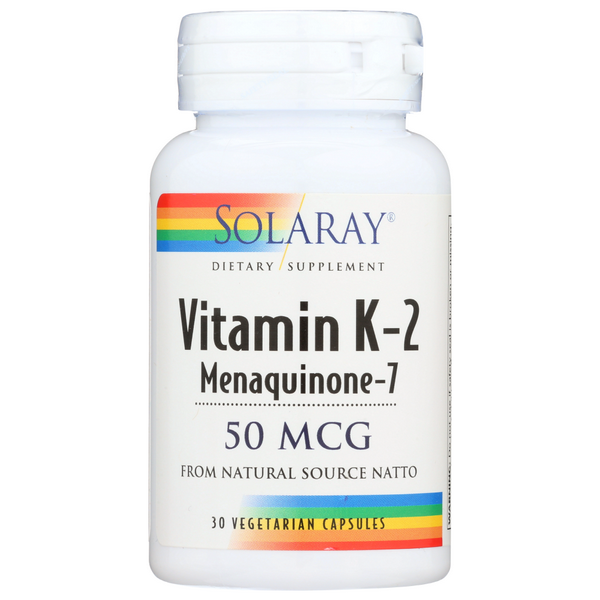 slide 1 of 1, Solaray Vit K-2 Menaquinone-7 50 Mcg, 30 ct