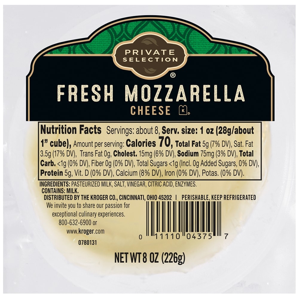 slide 1 of 1, Private Selection Fresh Mozzarella Cheese, 8 oz