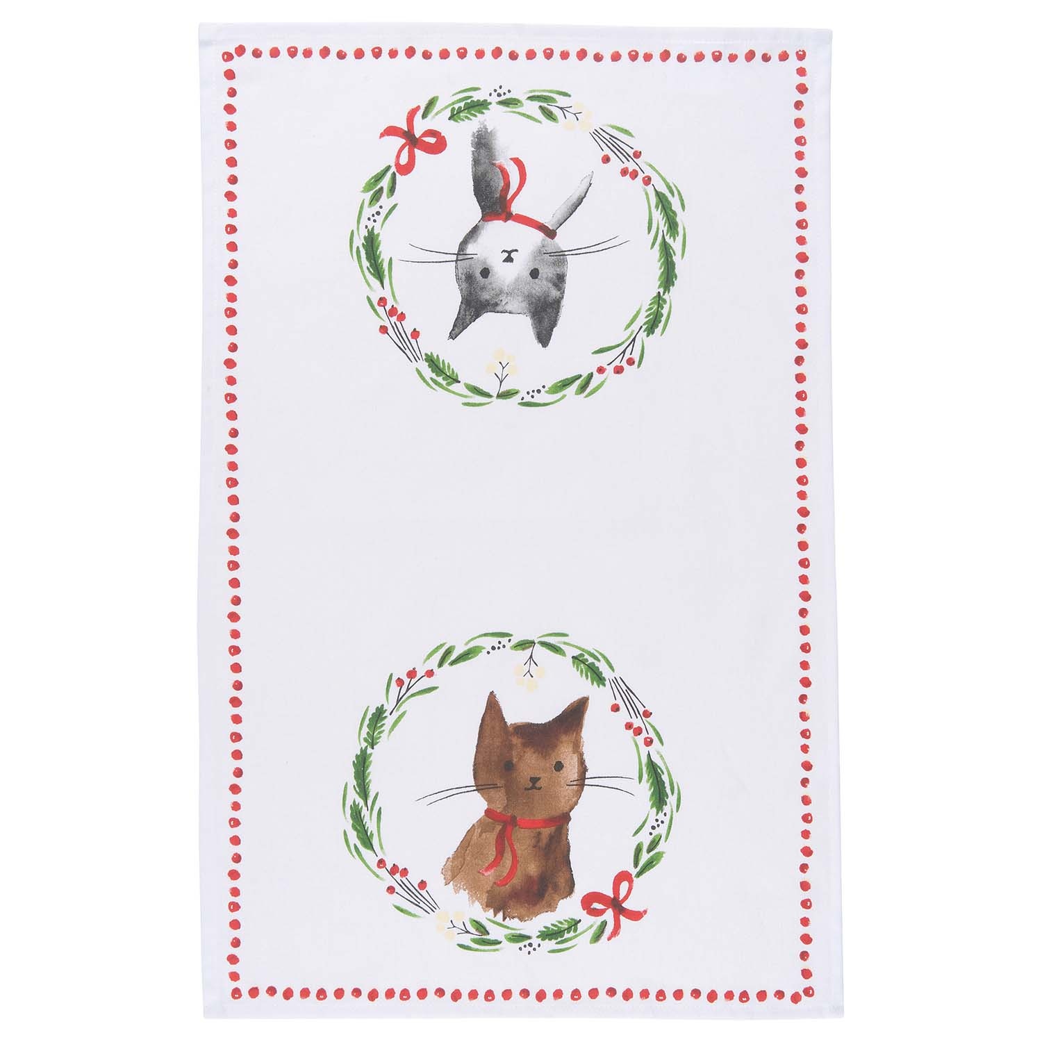 slide 1 of 1, Now Designs Jingle Cat Kitchen Towel, 28 in x 18 in