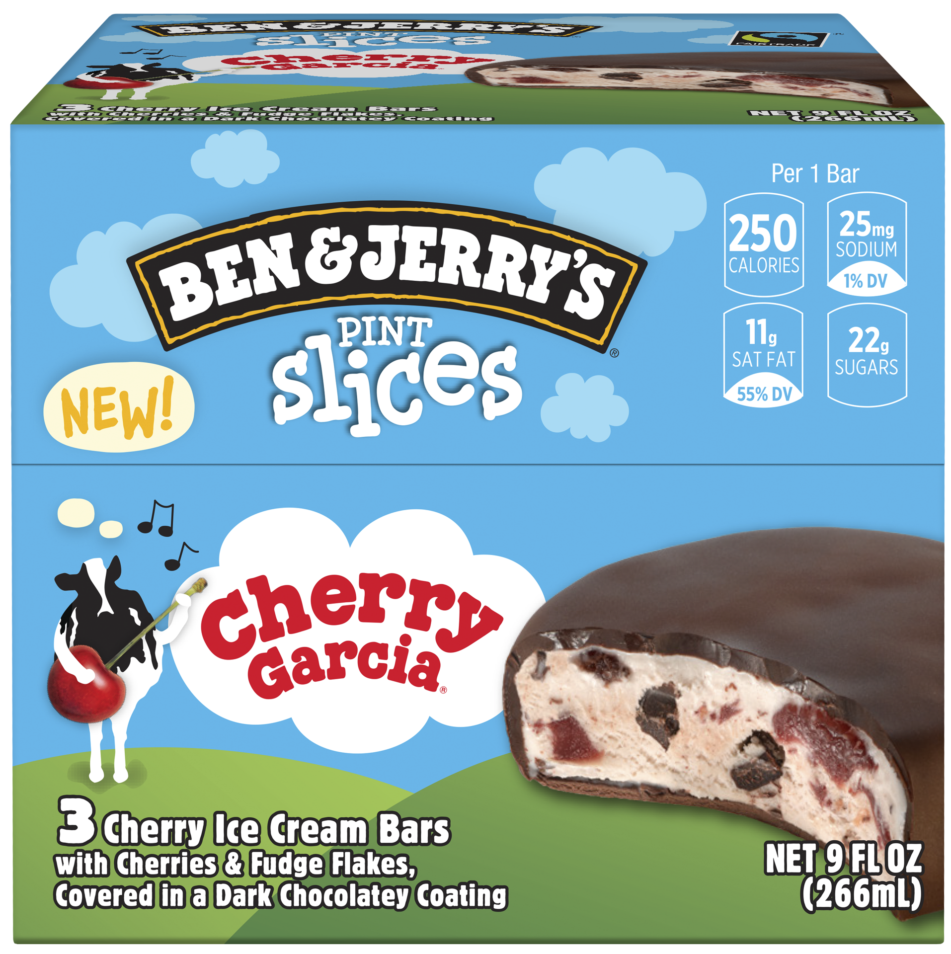 slide 2 of 4, Ben & Jerry's Ben & Jerrys Cherry Garcia Ice Cream Bar 3Ct, 9 fl oz