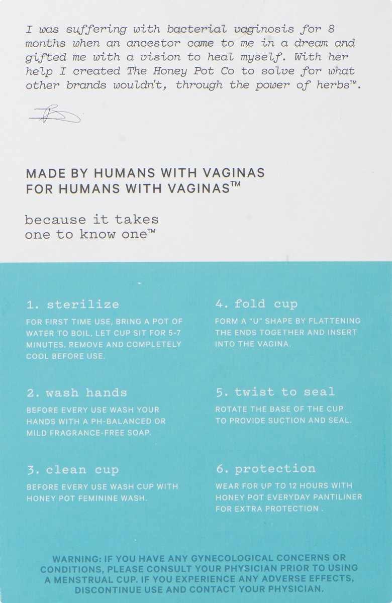 slide 8 of 9, The Honey Pot Honey Pot Silicone Menstrual Cup Size 2, 1 ct