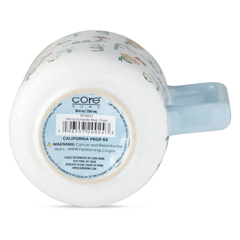 slide 3 of 3, Core Home Square Handle Mug - Floral, 18.6 oz